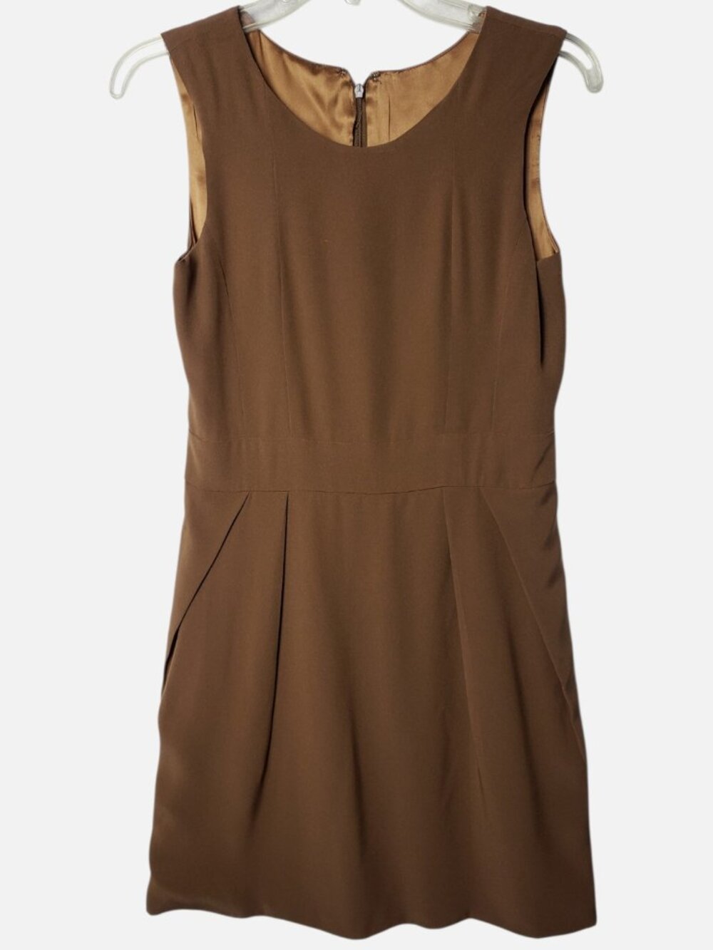 Women’s Sleeveless Dress & Longline Jacket 2Pcs Brown Size 4 - Picture 4 of 16